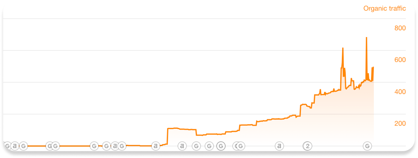 12 month SEO growth chart